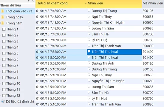 Kết nối dữ liệu máy chấm công